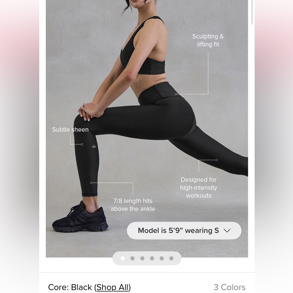 Alo 7/8 High-Waist Airlift Legging Black Medium